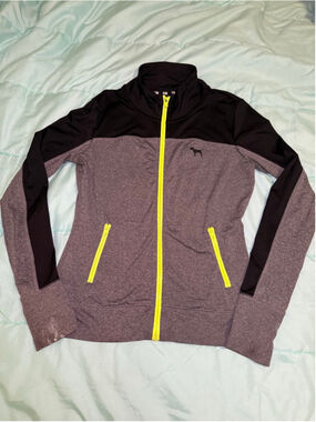 Women's PINK Gray & Black Ultimate Full-Zip Sweatshirt S